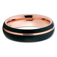 Prsten od volframa od ružičastog zlata, vjenčani prsten, crni vjenčani prsten, prsten od volframovog karbida,