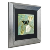 Zaštitni znak likovna umjetnost Bijeli tulipani II Canvas Art by Color Bakery Black Matte, Silver Frame