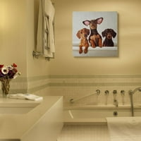 Stupell Industries jadžani u kabini za kućne ljubimce Slikanje kupaonice platno zidni umjetnički dizajn Lucia