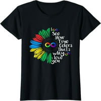 Ženski vrhovi majica s autizmom s Neuroraznolikošću, večernje majice s okruglim vratom, Crna Majica