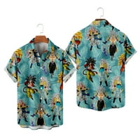 Havajska majica za dječake i muškarce s printom Dragon Ball, havajska košulja kratkih rukava s gumbima, svečane