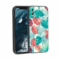 Listovi-estetsko-tropski slučaj telefona za iPhone za žene darovi za muškarce, mekani silikonski stil šok-lišće-estetsko-tropski