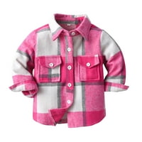 Jakne za dječake mališana za bebe košulja s dugim rukavima Košulja svestrana jakna vruća ružičasta veličina 150