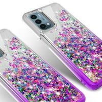 OnePlus Nord N 5G Case Liquid Quicksand Glitter Slatka torbica za telefon Clear Bling Diamond šok-dokaz zaštitna