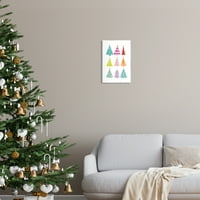 Stupell Industries raznolika zabava božićna drvca praznična slika neradana umjetnička tiskana zidna umjetnost