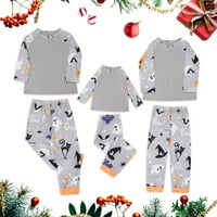 Obiteljska Božićna pidžama za Noć vještica za djecu u sivoj boji od 3 i više godina, identični Setovi, obiteljska