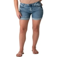 Tvrtka Silver Jeans. Ženske duge kratke hlače s visokim strukom veličine struka 24-36