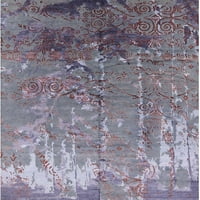 Moderni ljubičasti orijentalni tepisi za prostore pravokutnog oblika sredinom stoljeća od 6' 9'