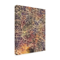 Zaštitni znak likovne umjetnosti 'Berlin Njemačka grada City Map II' Platno umjetnost Michaela Tompsetta