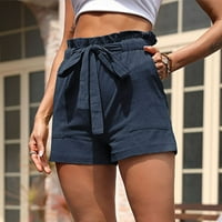 Kratke hlače za žene na rasprodaji ženske ljetne casual kratke hlače visokog struka s džepovima zavoj jednobojne