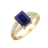 Ženski zaručnički prsten od 7k bijelog zlata od lapis lazulija od 10k