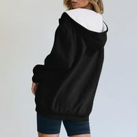 Twinghirts for Women majice modne ležerne kapuljače s dugim rukavima kapuljača Zip Twishirts kaput s džepom uparenim