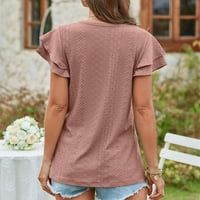 Akiihool ljetni vrhovi za žene ženske ležerni okrugli vrat kratki rukavi SOOD osnovna majica Crop Top majica