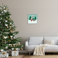 Stupell Industries Winter želi Djeda Mraza i sanke za odmor, siva uokvirena umjetnička print zidna umjetnost
