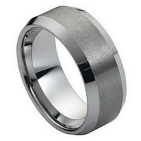 Zaručnički prsten s matiranim središtem i poliranim kosim rubom za muškarce ili žene