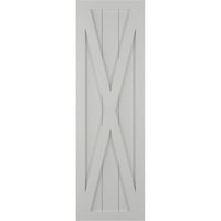 Ekena Millwork 12 W 59 H TRUE FIT PVC Single X-Board Farmhouse Fiksna nosača, Hailstorm Grey