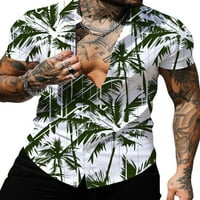 Muški vrhovi Majica kratkih rukava Majica na kopčanje muška ležerna bluza havajske ljetne košulje s reverom
