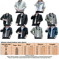 Muška klasična lagana jakna od vjetrovke s patentnim zatvaračem, casual sportska jakna za trčanje, tamno siva-3