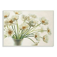 Stupell Industries Mirni makovi bijeli cvjetovi u mekim keramičkim zidnim plaketima Eva Barberini