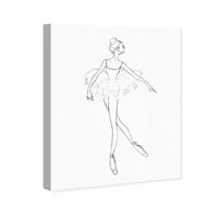 Wynwood Studio Sports and Teams Wall Art Canvas Otisci 'Balerina Sketch III' balet - Black, White