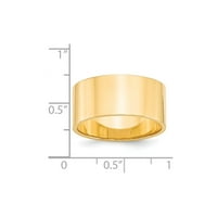 Muški ravni obični klasični zaručnički prsten od žutog zlata 14k, veličina 7,5