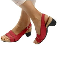 Ljetne ženske cipele; ženske sandale srednje debele pete s metalnom kopčom; ljetne ženske sandale; rasprodaja