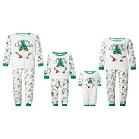 2 / odgovarajući Božićni setovi pidžame za cijelu obitelj, majice s dugim rukavima s printom Djeda Mraza, hlače,