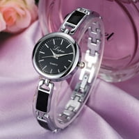 Ženski Modni Ženski satovi od nehrđajućeg čelika od nehrđajućeg čelika s kristalnim kvarcnim ručnim satom od nehrđajućeg