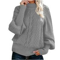 Ženski lagani džemper za pukotine Čvrsta boja labava dugih rukava Osnovni pulover gornji ležerni pleteni skakač