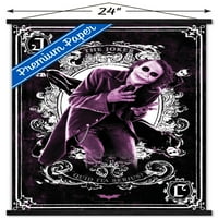 Strip film-mračni vitez - plakat za igraće karte Joker u drvenom magnetskom okviru, 22.375 34