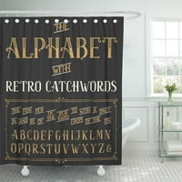 Vintage retro abeceda ukrašena slova i riječi za tuširanje zavjese