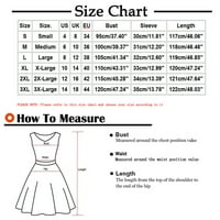 Juebong Womens Linen Midi haljina trendovska čipka V vrat kratki rukavi duga haljina ležerna visoka struka čvrsta