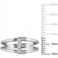 Početni prsten od srebra s dijamantnim naglaskom