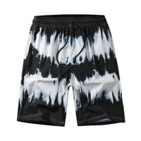 Muške ljetne Ležerne široke kratke hlače za plažu s puno džepova i pamučnim printom na otvorenom, Muške kratke