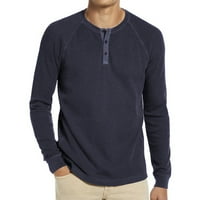 Majice Bluza Rasprodaja Rasprodaja Muška oblatna obična majica dugih rukava Bez gumba, pulover s kapuljačom s