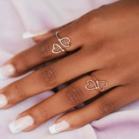Personalizirani dizajn Double Love Ring Jednostavni modni prsten u obliku srca par poklon prsten Ženski nakit