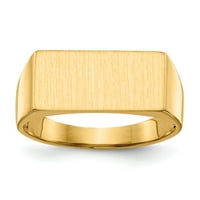Muški prsten s pečatom od žutog zlata od 10 karata s dijamantima veličine - 9