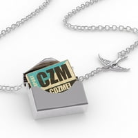 Ogrlica za ormarić CzM Cozmel u srebrnoj omotnici Neonblond