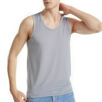 Muškarci Mesh Brzo suho mekano prozračna kondicija velika veličina majica bez rukava siva 2xl