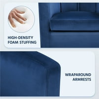 Alden Design suvremeni bačvi naglasak stolica, plavi baršun