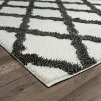 United Weavers Queensland Cinzia Geometric Shag Runner prostirka, ugljen siva, 2'7 7'2