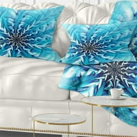 DesignArt svijetloplavi uzorak fraktalnog cvijeća - Sažetak jastuka za bacanje - 12x20