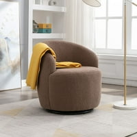 Aukfa naglašena stolica, okretna stolica na stolici za spavaću sobu za dnevnu sobu, kava smeđa