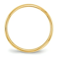 10K žuti zlatni polukružni prsten, veličina 5