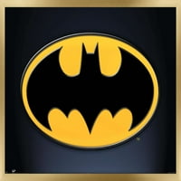 16,5 24,25 Zidni plakat s Batmanovim simbolom .75 verzija u zlatnom okviru