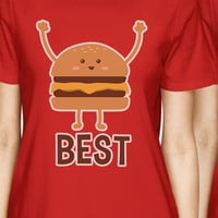 Majice u stilu hamburgera i pomfrita, ženske pamučne majice s crvenom čipkom