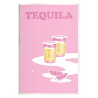 Stupell Industries podebljana ružičasta tequila snimci kuhinjski koktel tipografija Grafička umjetnost Umjetnost