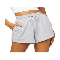 Sunisery elastični struk joga znojne kratke hlače za žene casual pamuk labavi salon kratke hlače s džepovima koji