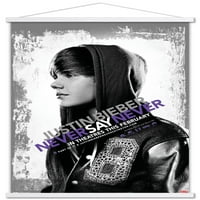 Justin Bieber - zidni poster nikad ne reci nikad s drvenim magnetskim okvirom, 22.375 34