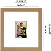 Vjenčani potpisni okvir za fotografije od hrastovog hrasta prikazuje fotografiju s poliranim staklom